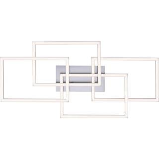 LED-loftslampe Iven, dæmpet, stål, 70x34,5 cm