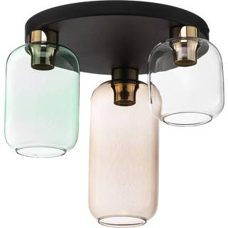 Loftlampe Marco Green, 3 lyskilder klar/grøn/brun