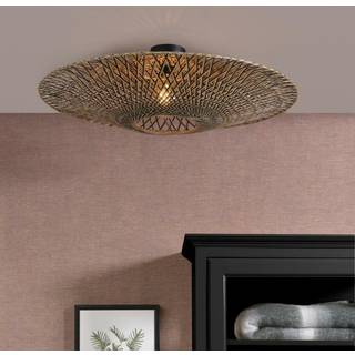 GOOD & MOJO loftlampe Bali, Ø 87 cm, sort/natur, bambus