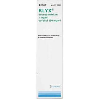 Klyx 1 + 250 mg/ml 240 ml Rektalvæske, opløsning