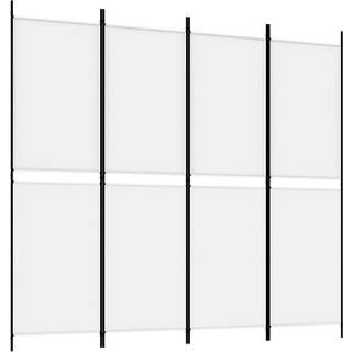4-panels rumdeler 200x180 cm stof hvid