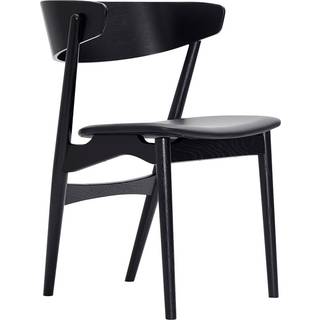 Sibast Furniture No 7 Spisebordsstol Sort Egetræ og Sort Læder