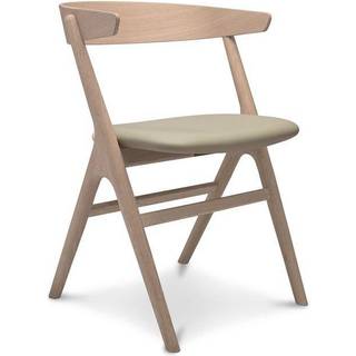 Sibast Furniture No 9 Spisebordsstol Hvidolieret Egetræ og Lys Grå Læder