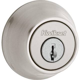 Kwikset 660 Deadbolt Deadbolt Lock Satin Nickel Round Exterior Keyed Front Entry Door Single Cylinder Dead Bolt With Microban Protection