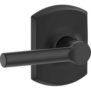 Schlage F10 BRW 622 GRW Broadway Door Lever med Greenwich Trim Hall & Closet Passage Lock Matte sort