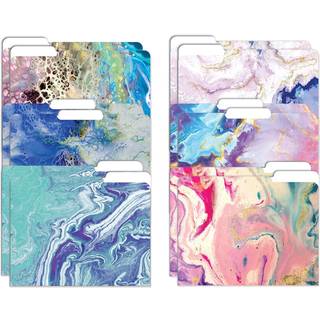 Better Office Products Dekorative filmapper 12 Pack 6 Designs tungv?gt bogstavst?rrelse (9,5 """" x 11,5 """") med 1/3 Cut Tab Abstract Art Designs F