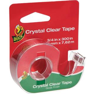 Duck Brand Crystal Clear Tape med Dispenser Glossy 3/4-tommer x 300 tommer enkelt rulle (667739)