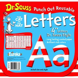 Eureka tilbage til skolen Dr. Seuss ABC Letter Cutouts 200pc 4 '' X 4 '' inches (487215)
