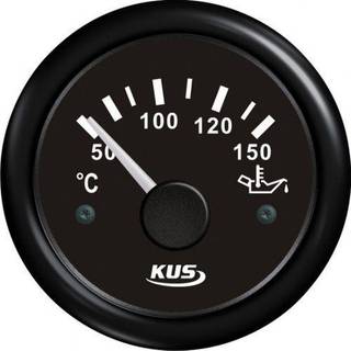Olietemperaturmåler KUS, dugfri, Ø52 mm, 12 V / 24 V, sort, 50 - 150 °C