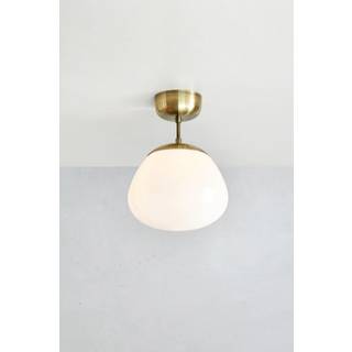 Rise loftlampe, antik messingfarvet, glas, Ø 25 cm