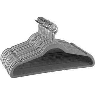 Elama Home 30 Piece Velvet Slim Profile Heavy Duty Følte bøjler med rustfrit stål drejelige kroge i grå