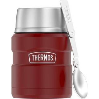 Thermos rustfrit konge vakuumisoleret madkrukke med ske 16 ounce rustik r?d