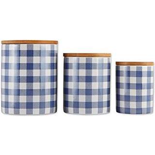DII Blue Buffalo Check Ceramic Canister (S?t p? 3)