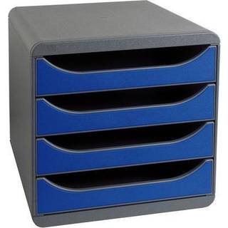 Exacompta Big-Box Skuffekabinet, 4, sort/blå