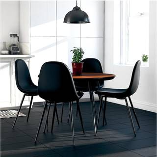 Spisestuestol med metalben i PU sort 4 stk
