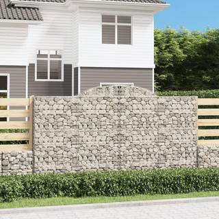 buede gabionkurve 4 stk. 300x50x160/180 cm galvaniseret jern