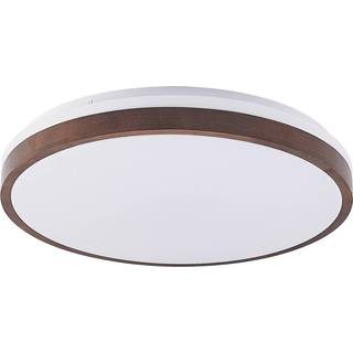 Lindby LED-loftlampe Hudsona, Ø 49 cm, træ, brun
