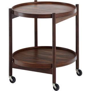 Brdr. Krüger Bølling Tray Table model 50 rullebord valnøddefinér, olieret understel i valnød