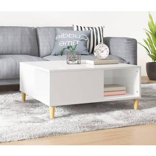 sofabord 80x80x36,5 cm konstrueret træ hvid højglans