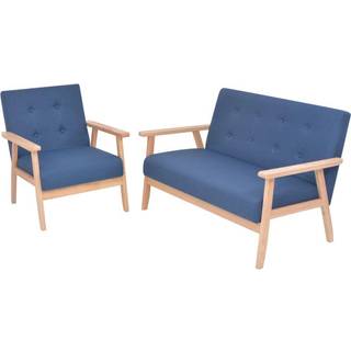 sofasæt i 2 dele stof blå