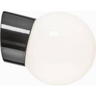 Classic Globe 150 væglampe IP54, sort/mat opal