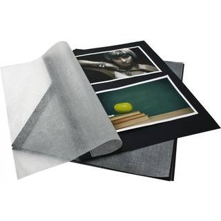 Fotokarton mit Pergamin schwarz A4 20 Blatt - Schwarz