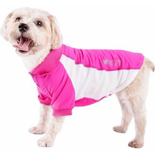 Pet Life Active 'Barko Pawlo' Pretchy Fitness og Yoga Dog T-shirt-Dog Polo med 4-vejs afslappet-stretch og hurtig t?r teknologi-Performance og re