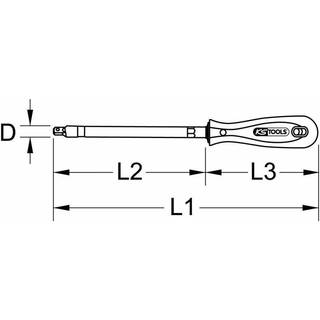 ERGOTORQUEplus 1/4´ firkant-skruetrækker 200 mm