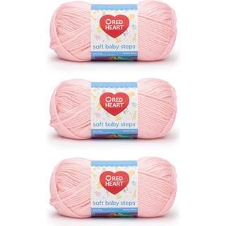 Red Heart Soft Baby Steps Baby Pink Yarn - 3 Pack med 141g/5oz - Akryl - 4 Medium (Worsted) - 256 Yards - Sticking Crocheting & Crafts