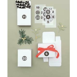 Paper Poetry Adventskalender Boxen Set 24teilig - Weiß