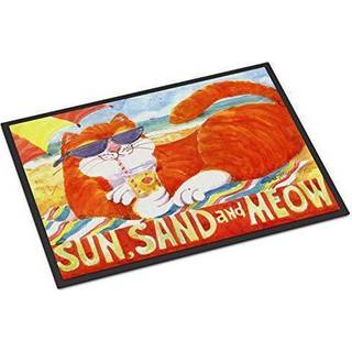 """" Carolines skatte orange tabby ved stranden indendørs eller udendørs dørmatte 18 """" ""X 27"" """" ""Multicolor"" ""