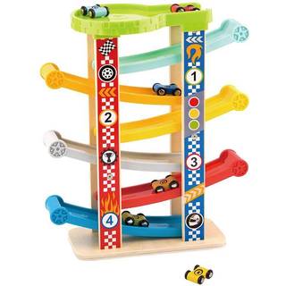 Tooky Toy: Biltårn med 6 små biler