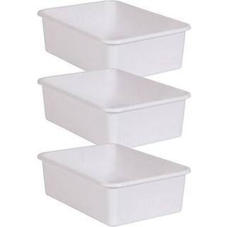 Hvid stor plastopbevaringsbakke p? 3