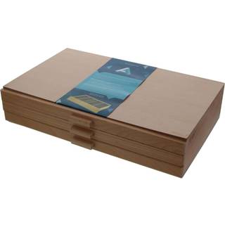 3 Skuffe Wood Pastel Opbevaringsboks 15-3/4 x 9-1/2 x 3-1/2 inches