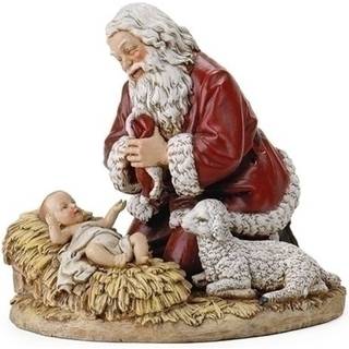 Joseph's Studio Romersk højknælende Julemandsfigur, Tilbedende Jesusbarnet, 8,75 tommer Juledekoration Samlerobjekt