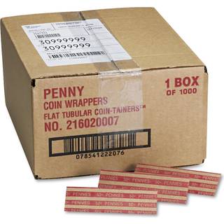 The Coin-Tainer Co. Flat Coin Wrappers Penny 1000 Count (30001) R?d/brun