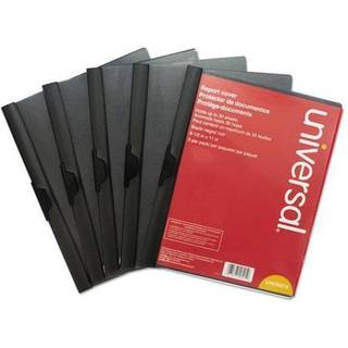 Universal 20515 Plastic Report Cover m/Clip Letter indeholder 30 sider klar/sort 5/pk