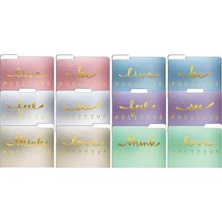 Better Office Products Dekorative filmapper 12 PAKK 6 farver/6 s?tninger 12 Unikke designs tungv?gt bogstavst?rrelse (9,5 x 11,5 """") med 1/3 sk?r