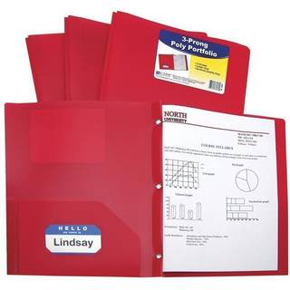 C-line polyportef?lje-mappe med Prongs Letter Red Pack p? 25