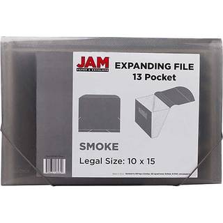 Jam Paper Tracon -mapper - 13 Pocket Plastic Expanding File - Letter Size - 9 X 13 - Smoke Grey - Solgt individuelt