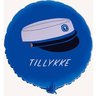 Blå folieballon med studenterhue