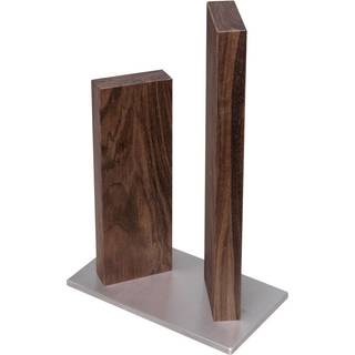KAI Messerblock Stonehenge magnetisch für 4 Messer - Nussbaumholz mit Edelstahlsockel - Braun,Silber