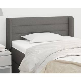 Sengegavl Med Kanter 83X16X78/128 Cm Stof - Mørkegrå / 83 x 16 x 78/88 cm