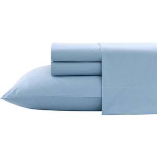 Nautica - Twin Sheet Set Cotton Percale Bedding Set Crisp & Cool Lightweight & Breathable (Solid Light Blue Twin)
