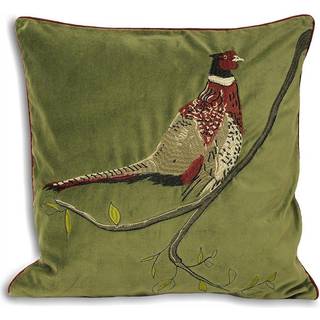 Paoletti Riva Paoletti Green Hunter Velvet Embroidered Polyester Filled Cushion