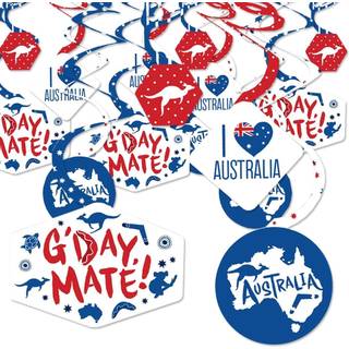 Big Dot of Happiness Australia Day - Gday Mate Aussie Party Hanging Decor - Party Decoration Swirls - S?t p? 40