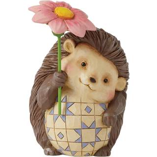 Enesco Jim Shore Heartwood Creek Hedgehog med blomsterminiature figur 4,25 tommer flerfarvet