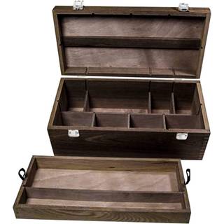 Kingart 724 Wood Portable Storage Box Organizer med skuffe og espresso -pletter indeholder mark?rer penselb?rster blyanter og mere
