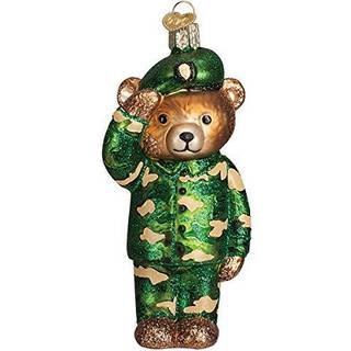 Old World Christmas Army Glass bl?st ornamenter til juletr?bj?rn