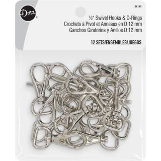 Dritz Swivel Hooks & D Rings 1/2in Nickel Bag & Tote Tilbeh?r 1/2 """" 12ct